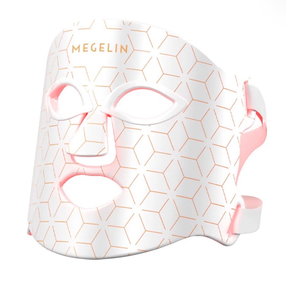 Megelin White & Pink LED Face Mask — Advanced Light Therapy for Women